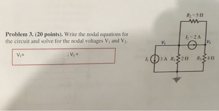 Solved Write the nodal equations for the circuit and solve | Chegg.com