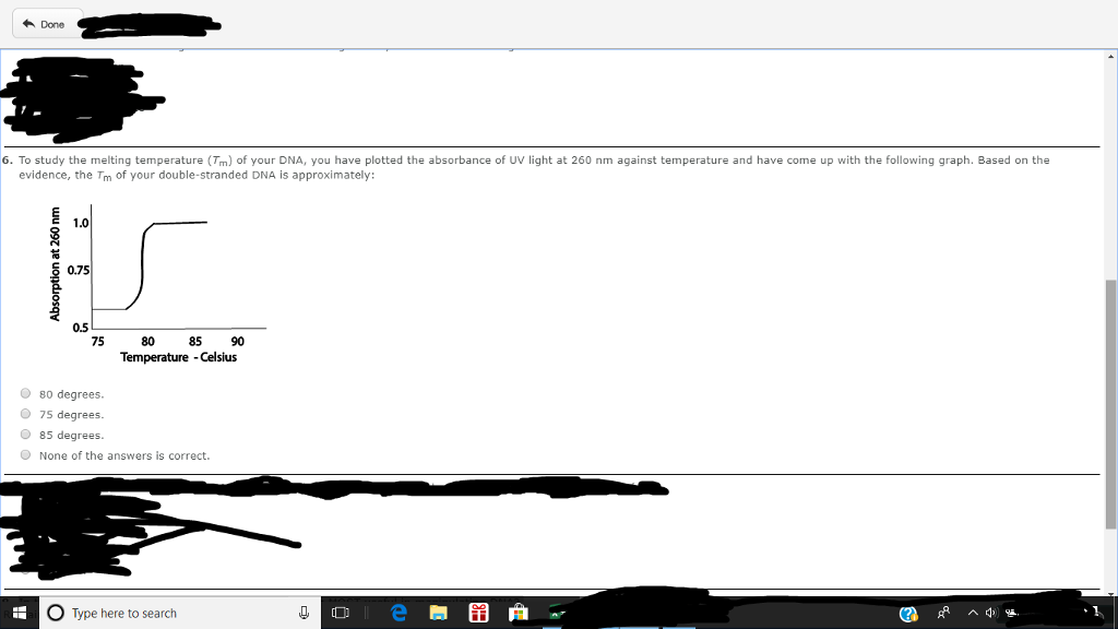 Solved わDone 6. To study the melting temperature (Tm) of | Chegg.com