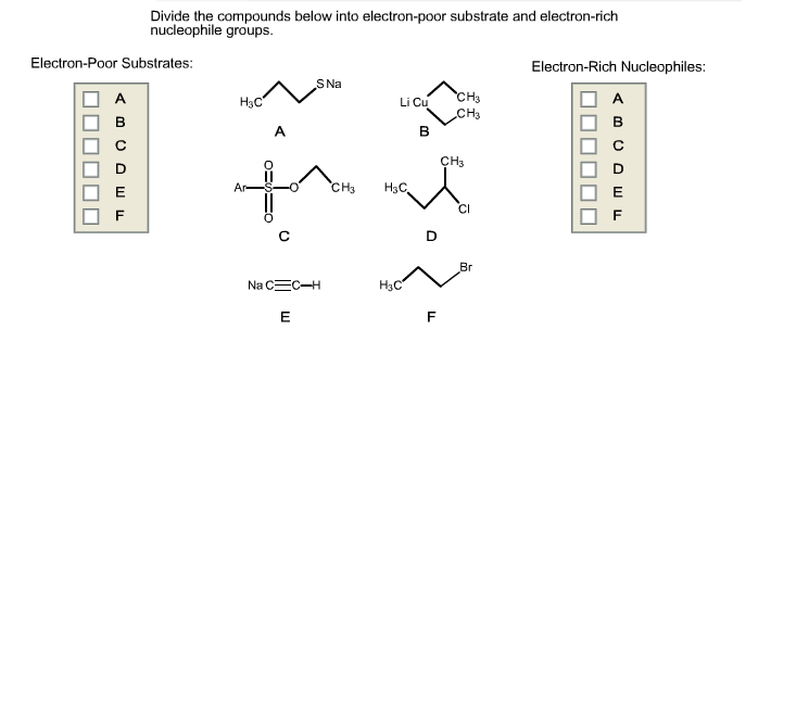 Solved Divide the compounds below into electronpoor