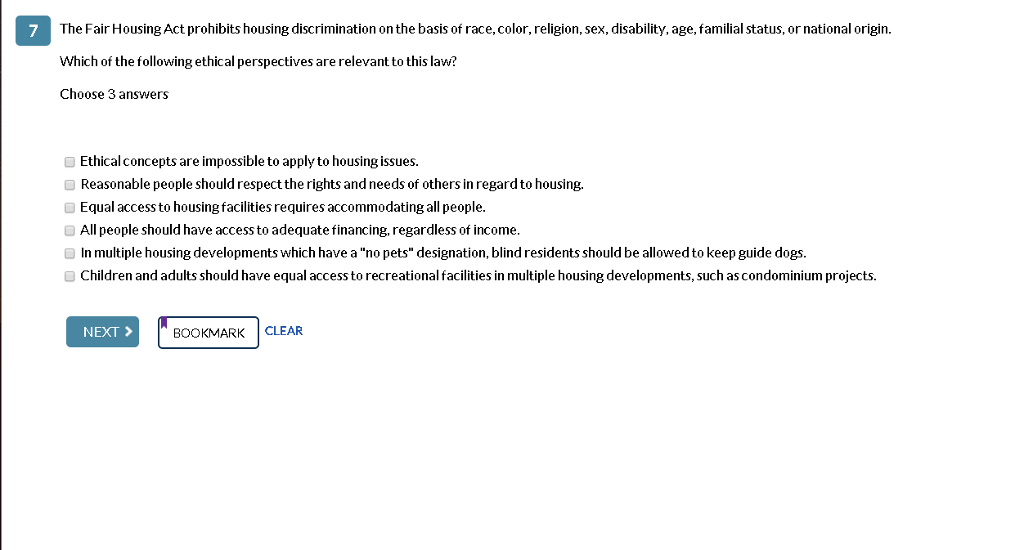 the federal fair housing act prohibits discrimination on the basis of