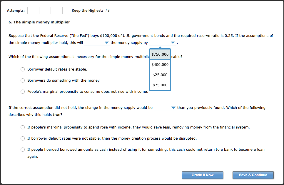 Solved 6. The simple money multiplier Suppose that the | Chegg.com
