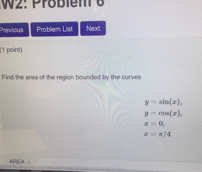 Solved Find The Area Of The Region Bounded By The Curves Y