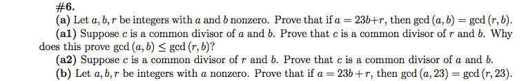 Solved #6. (a) Let A, B, R Be Integers With A And B Nonzero. | Chegg.com