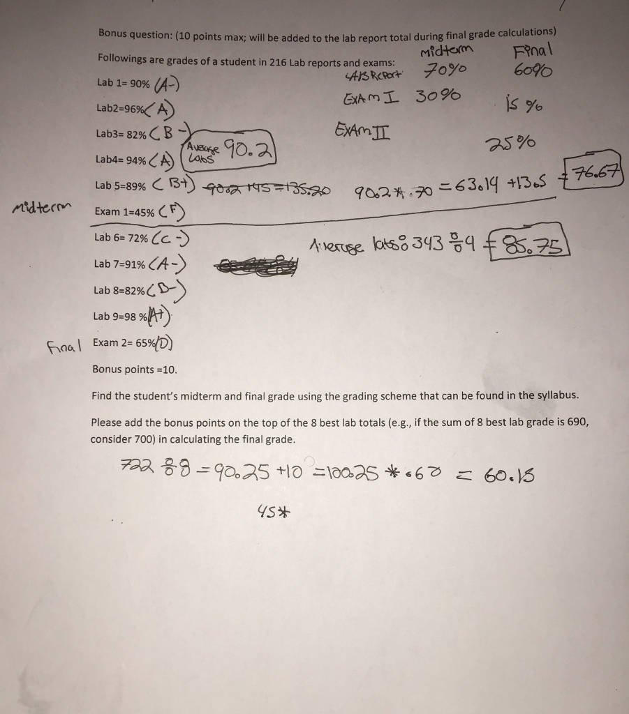 Bonus question: (10 points max; will be added to the | Chegg.com