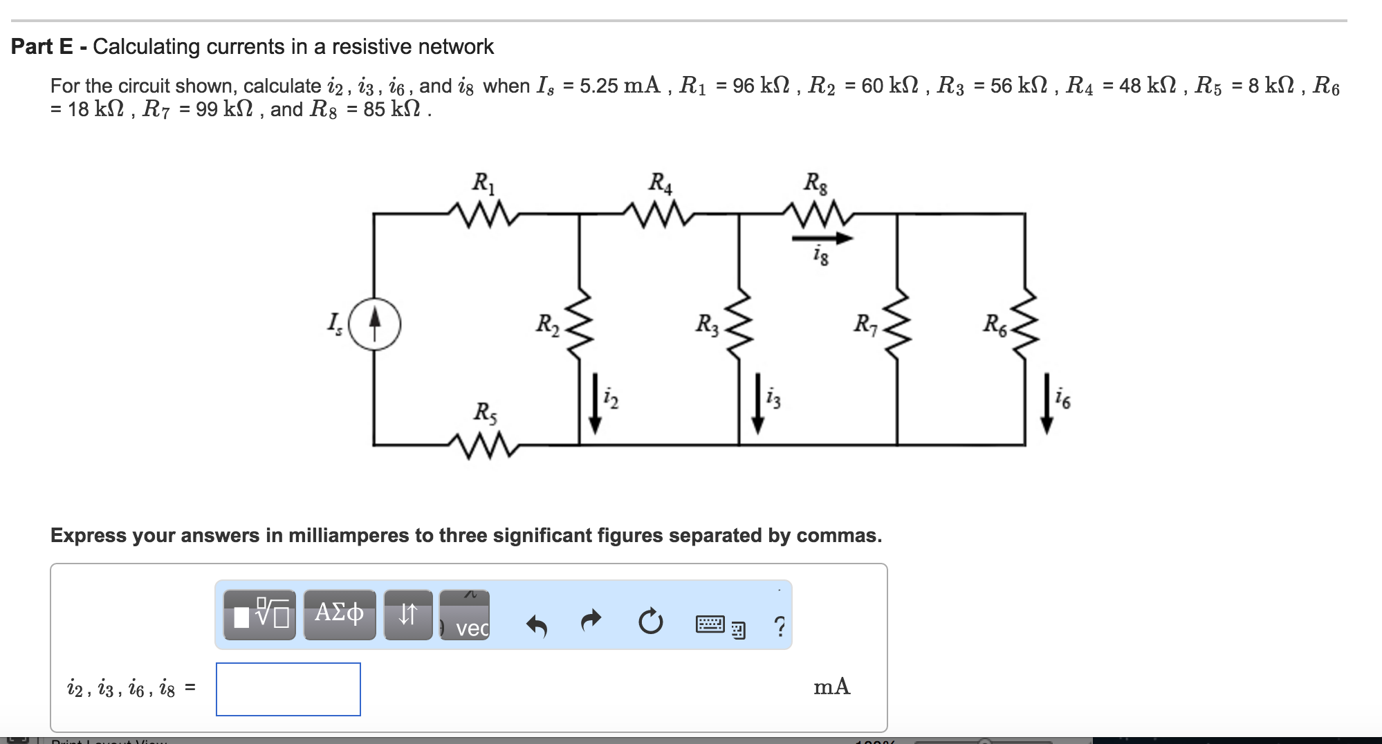 Solved Calculating currents in a resistive network For the