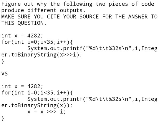 Solved Figure out why the following two pieces of code | Chegg.com