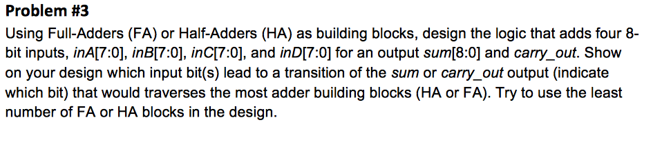 Fa Using Ha Solved Using Full-Adders (FA) or Half-Adders (HA) as | Chegg.com