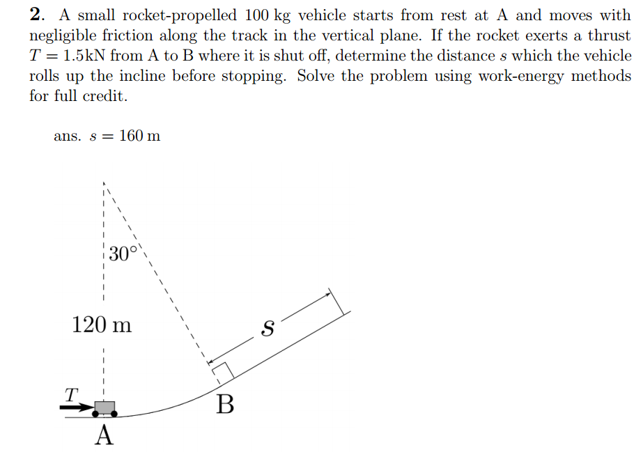 Solved A Small Rocket-propelled 100 Kg Vehicle Starts From | Chegg.com