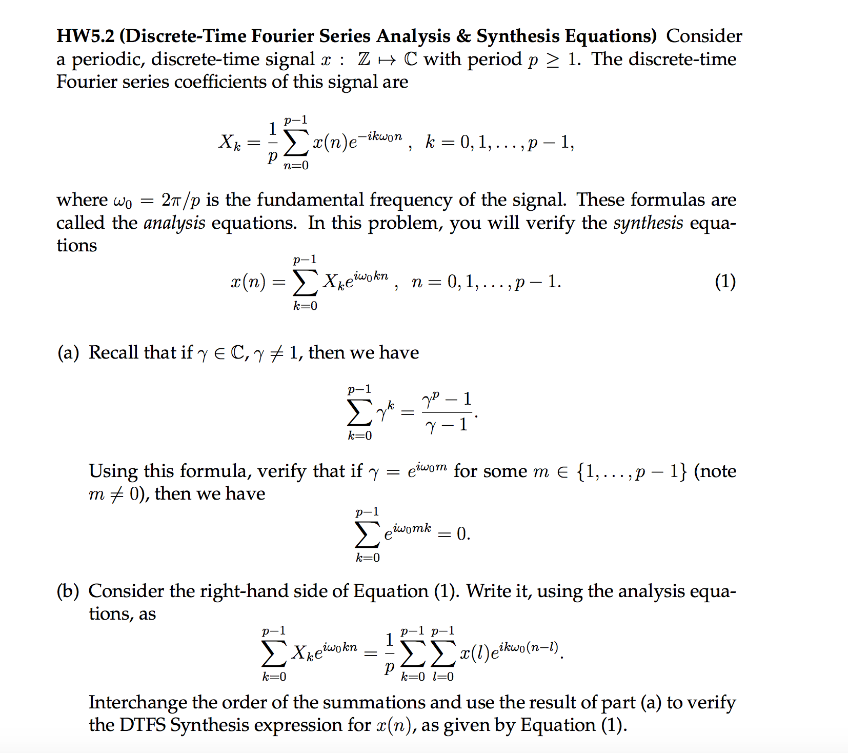 Solved Consider a periodic, discrete-time signal x : Z | Chegg.com