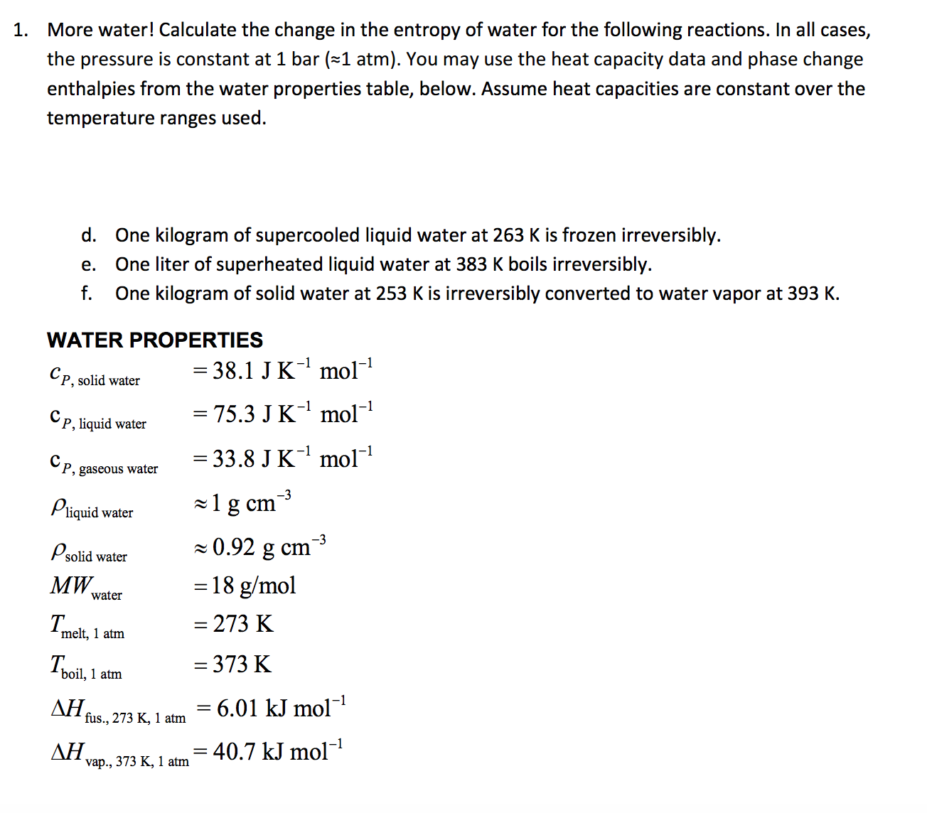 absolute entropy of water calculator