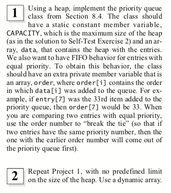 This lab is to help reinforce heap and priority queue | Chegg.com