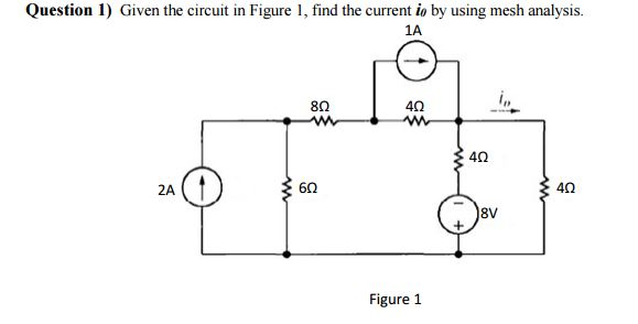 Solved Given the circuit in Figure 1, find the current i_0 | Chegg.com