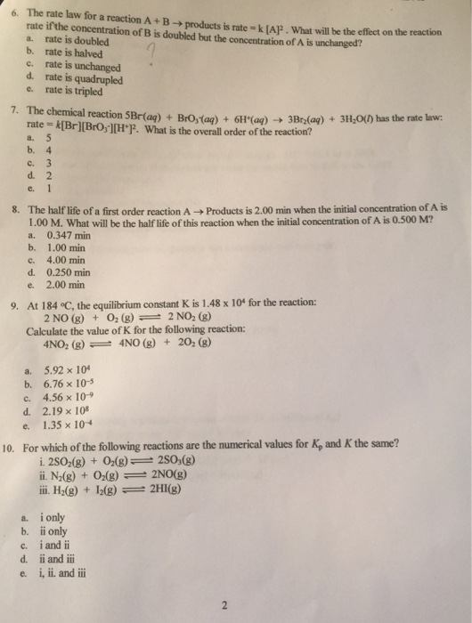 Solved The rate law for a reaction A + B rightarrow products | Chegg.com