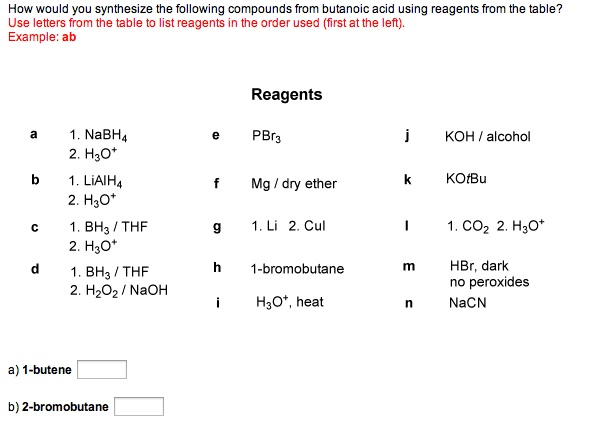 How Would You Convert The Following Compounds Into Bu Solvedlib