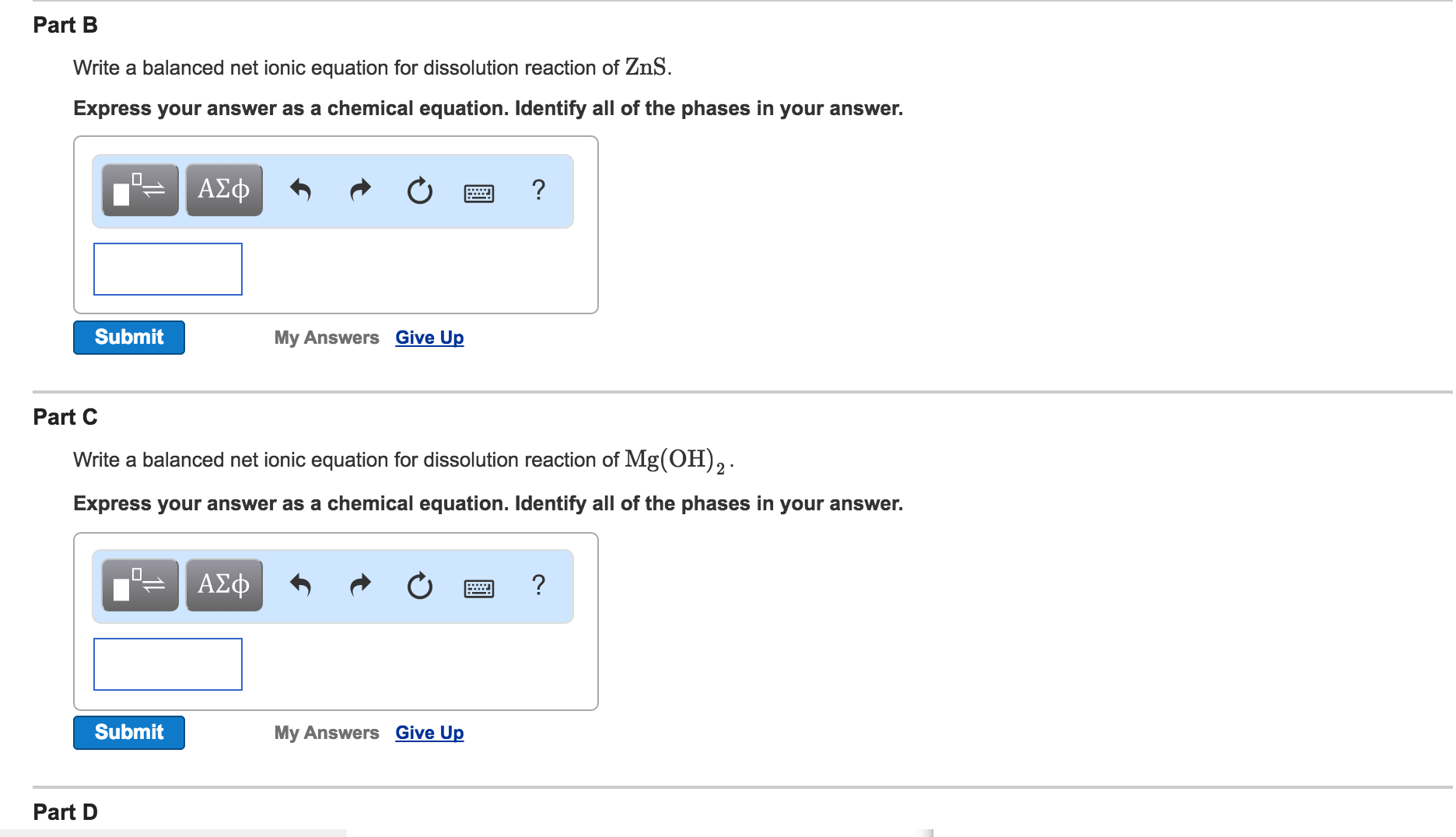 Solved Part B Write A Balanced Net Ionic Equation For Chegg Solved Part B Write A Balanced Net Ionic Equation For Chegg