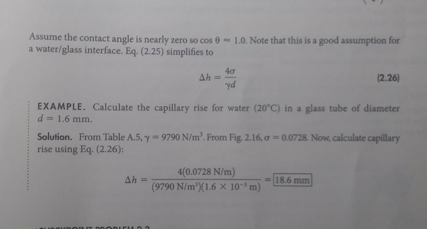 Solved 2.61 Calculate the maximum capillary rise of water | Chegg.com