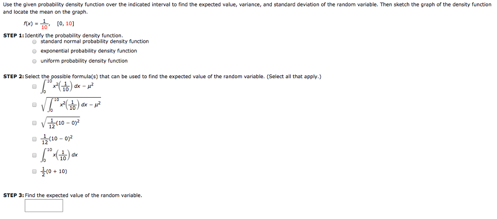 Solved Use The Given Probability Density Function Over The Chegg Com