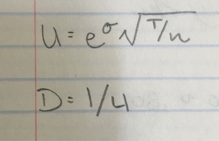 Solved Construct a table containing the up and down factors | Chegg.com