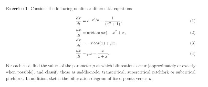 Consider the following nonlinear differential | Chegg.com