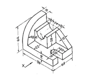 Solved Draw from the arrow X Front, Top, RHS and LHS views | Chegg.com