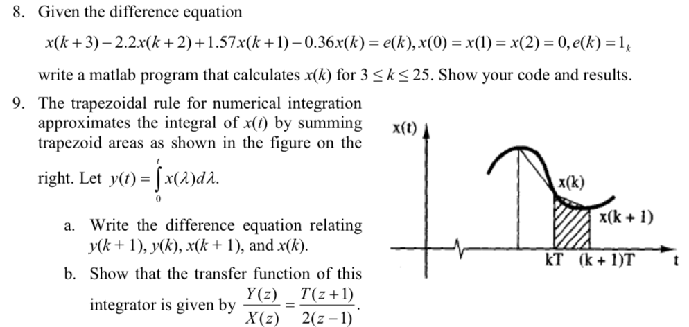 Solved Given the difference equation x(A+ 3) _ 2.2x(A+ 2) + | Chegg.com