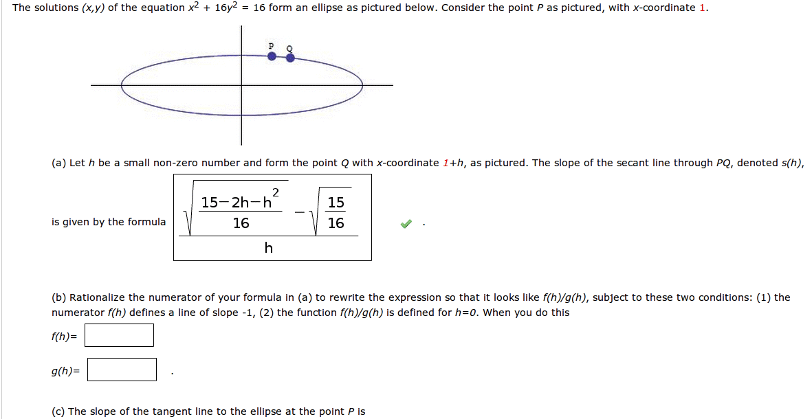 Solved The solutions (x,y) of the equation x2 + 16y2 = 16 | Chegg.com