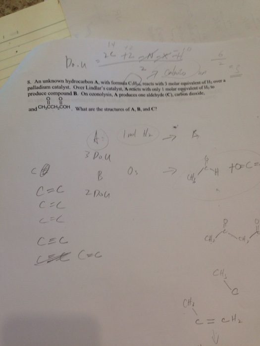 An Unknown Hydrocarbon A With Formula C2 H Reacts Chegg