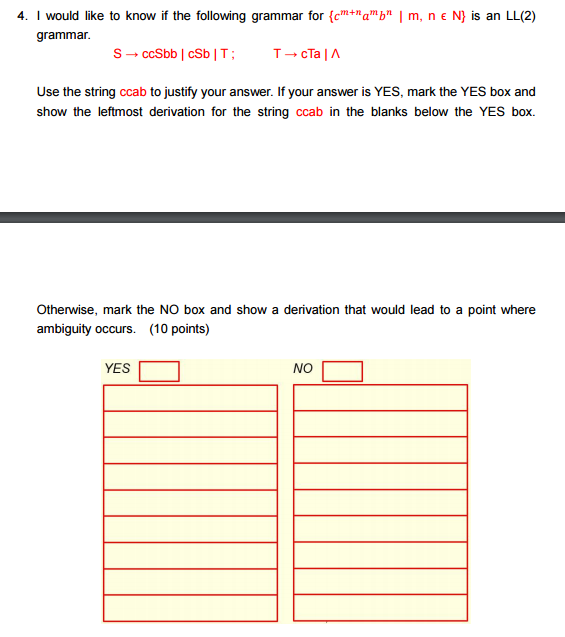 Solved I would like to know if the following grammar for | Chegg.com