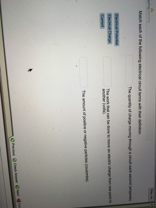 Solved Match each of the following electrical circuit terms | Chegg.com