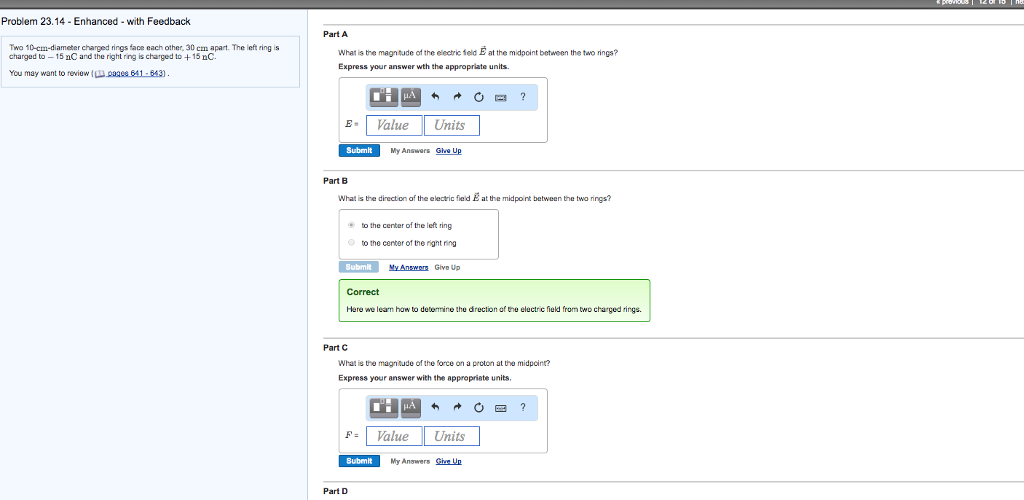 Solved Two 10cmdiameter charged rings face each other, 30