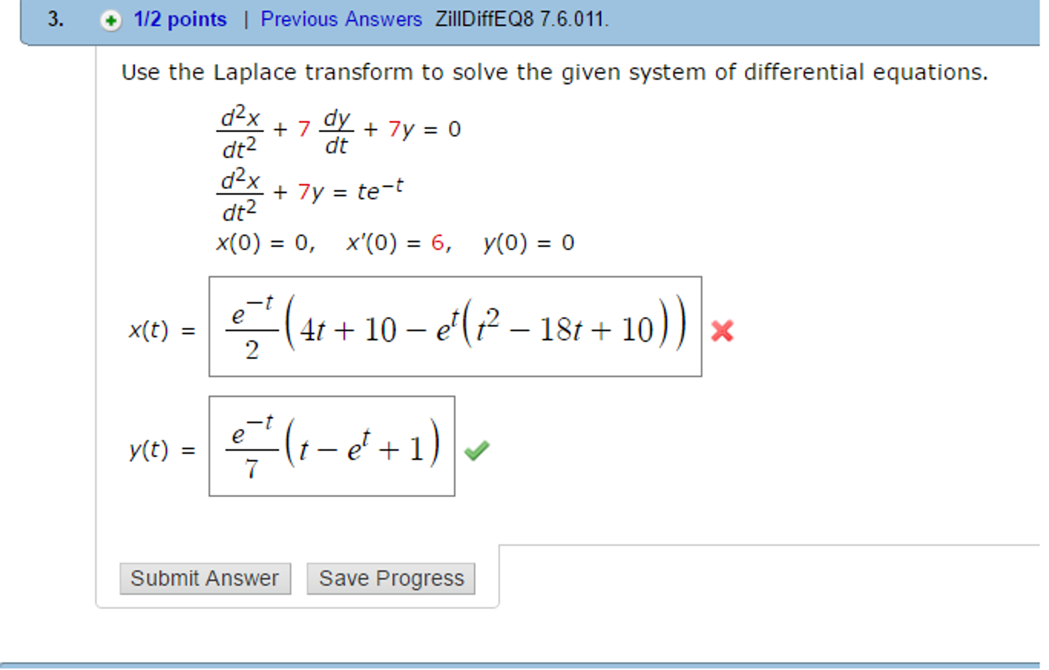 Solved Use The Laplace Transform To Solve The Given System | Chegg.com