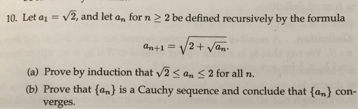 Solved 10. Let a1 = root 2 and let an for n > or = to 2 be | Chegg.com