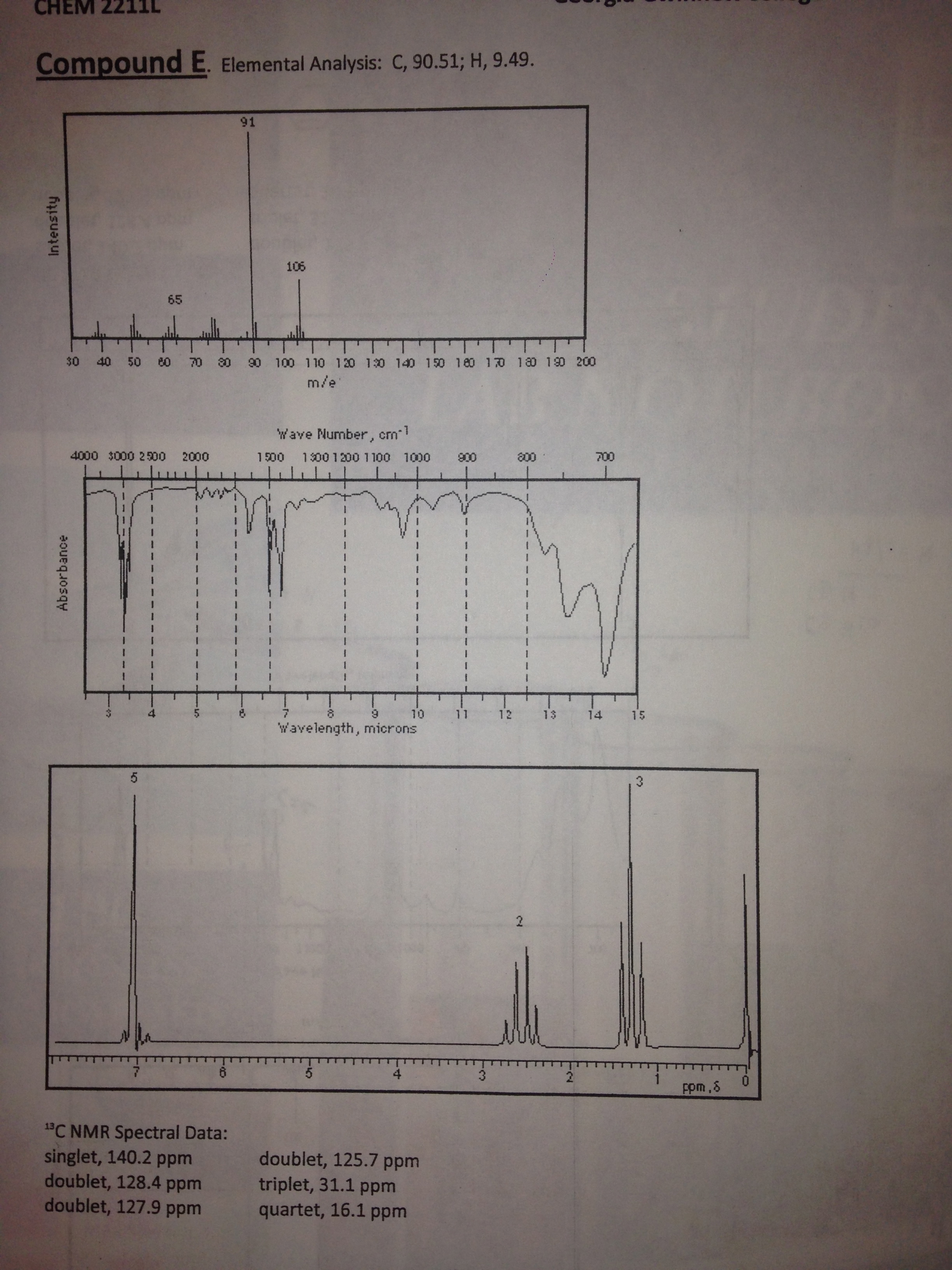 Solved Use Mass1h And 13c Nmr Spectra To Solve The 8175