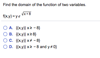 Solved Find the domain of the function of two variables. | Chegg.com