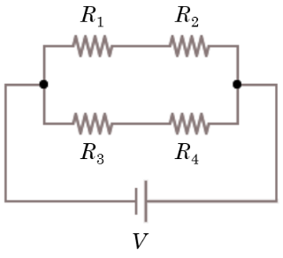 Solved Four resistors of values R1 = 4 ? , R2 = 6 ? , R3 = 8 | Chegg.com