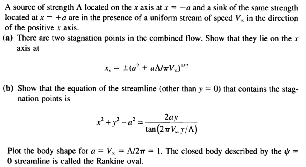 Solved A source of strength Lambda located on the x axis at | Chegg.com