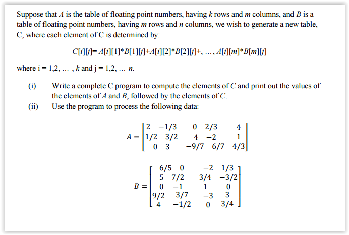 Solved Suppose that A is the table of floating point | Chegg.com