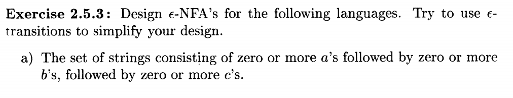 Solved Exercise 2.5.3: Design e-NFA's for transitions to | Chegg.com