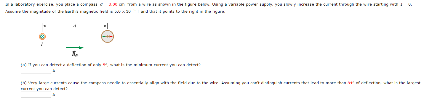 Solved In a laboratory exercise, you place a compass d = | Chegg.com