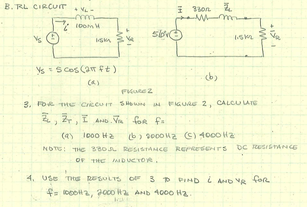 Solved B. RL CIRCUIT V ~ 330几 (b FIGURE乙 | Chegg.com