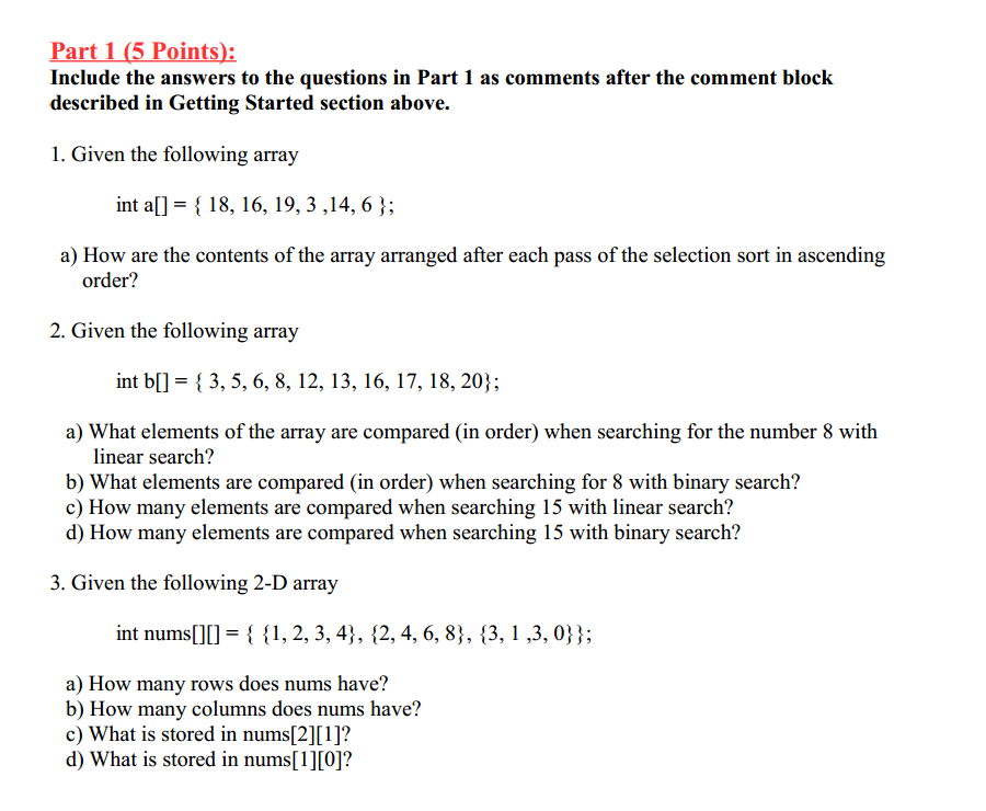 Solved Part 1 (5 Points): Include The Answers To The | Chegg.com