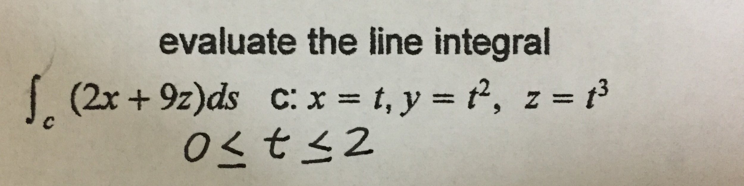 solved-evaluate-the-line-integral-integral-c-2x-9z-ds-c-chegg