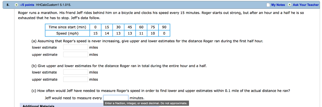 Solved 8. 15 points HHCalcCustom1 5.1.015. My Notes Ask Your | Chegg.com