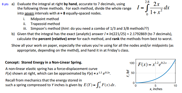 Solved Evaluate the integral at right by hand, accurate to 7 | Chegg.com