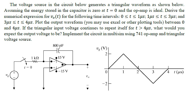 Solved The voltage source in the circuit below generates a | Chegg.com