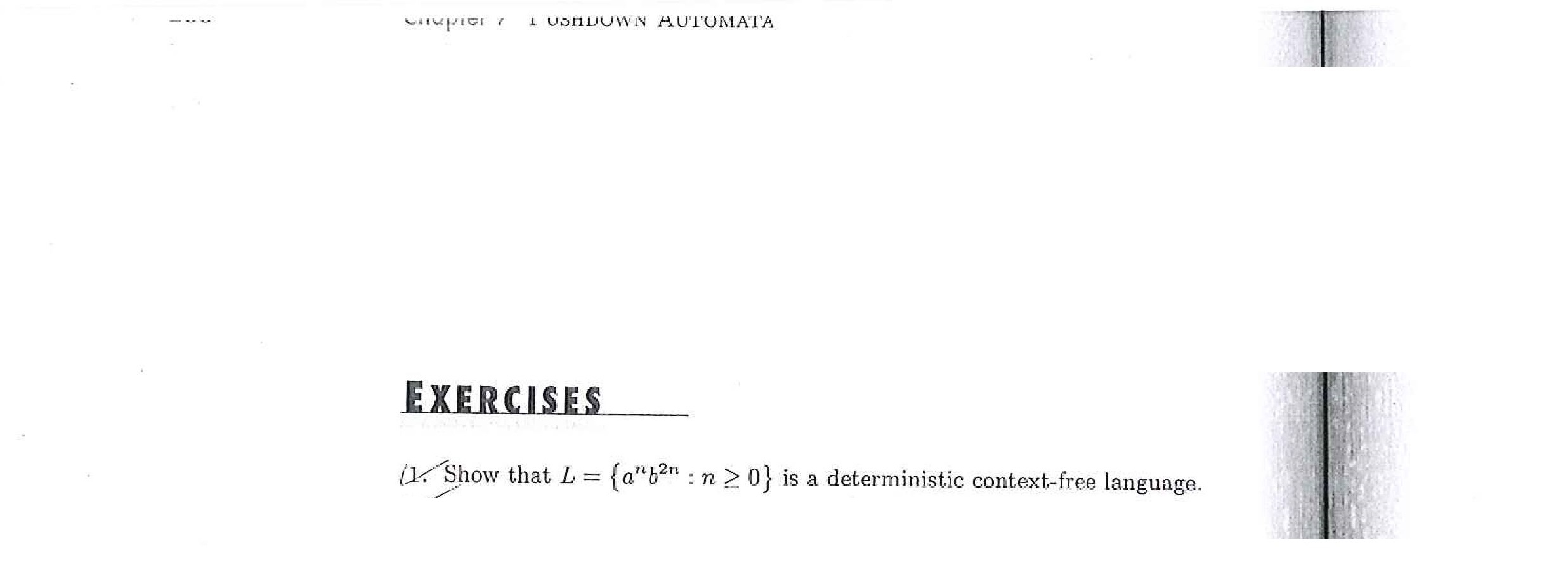 Solved Show That L = {a^nb^2n: N Ge 0} Is A Deterministic | Chegg.com