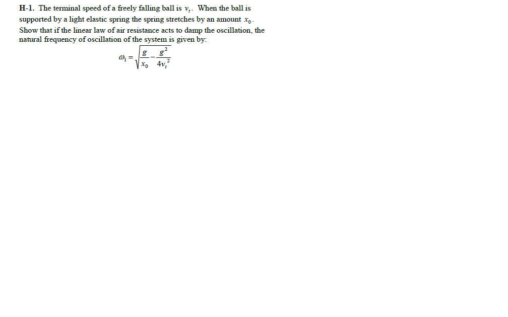 Solved The terminal speed of a freely falling ball is vt. | Chegg.com