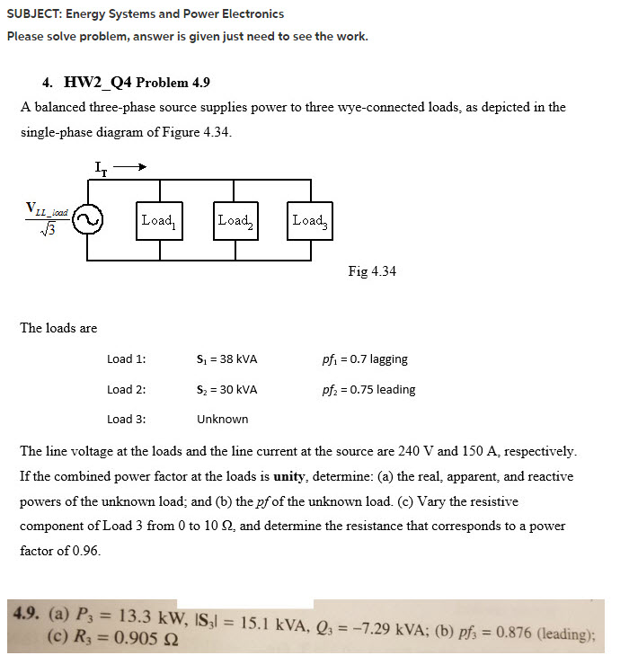 Solved Energy Systems And Power Electronics Please Solve | Chegg.com