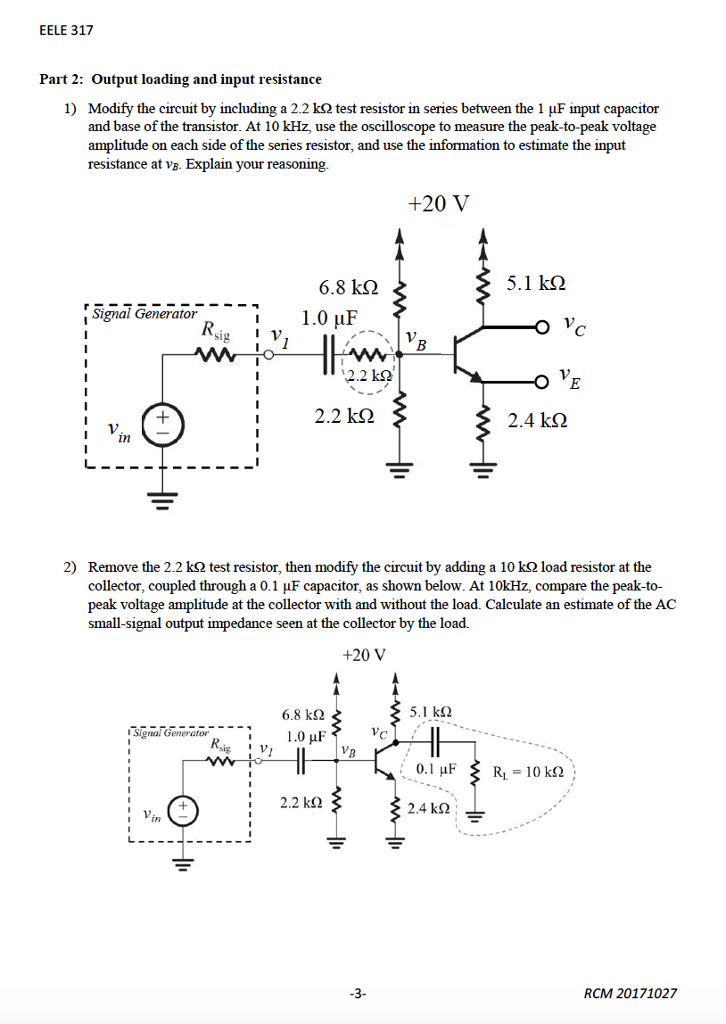 EELE 317 Lab 6 Bipolar Junction Transistor Biasing