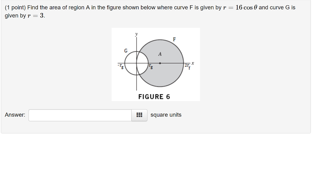 Solved Find the area of region A in the figure shown below | Chegg.com